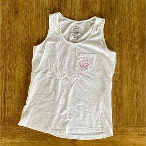 Ivory Ella Women’s White Scoop-Neck Tank Top Floral Pattern Elephant